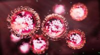 Measles morbillivirus structure - 3d rendered image. Abstract background.