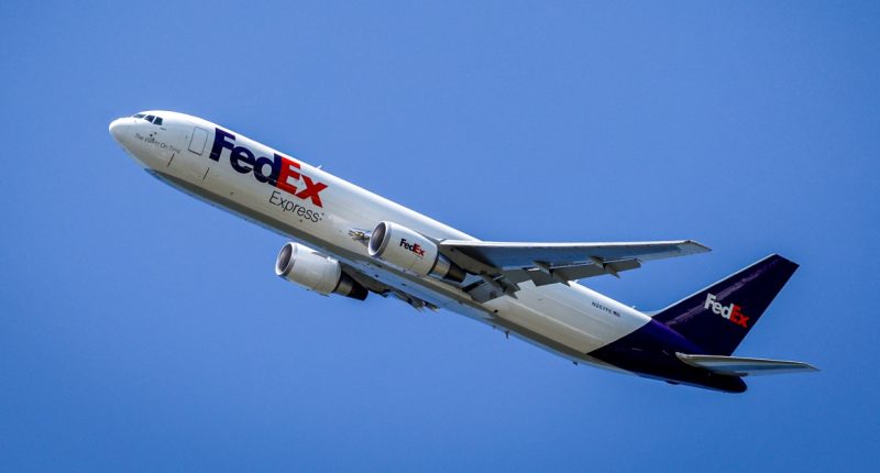 FedEx flight catches fire after colliding with bird during takeoff from Newark airport