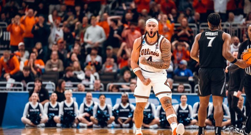 Home court feel 'lit a fire' for Illini in NCAA opener