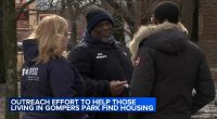 Homeless living in Gompers Park view apartments as part of Chicago 'Accelerated Moving Event' on Northwest Side