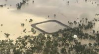 flooding in Queensland  between Quilpie and Thargomindah