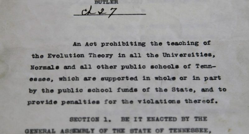 How an anti-evolution law a century ago set up an infamous showdown over religion in public schools