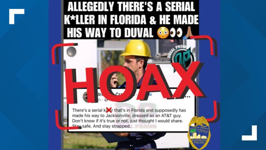 Jacksonville Sheriff's Office debunks 'serial killer in Florida' rumors as hoax