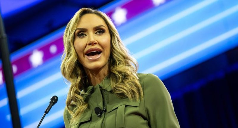 Lara Trump speaks during the Conservative Political Action Conference at the Gaylord National Resort and Convention Center in National Harbor, Md., on, Feb. 22, 2024. (Greg Nash/The Hill)