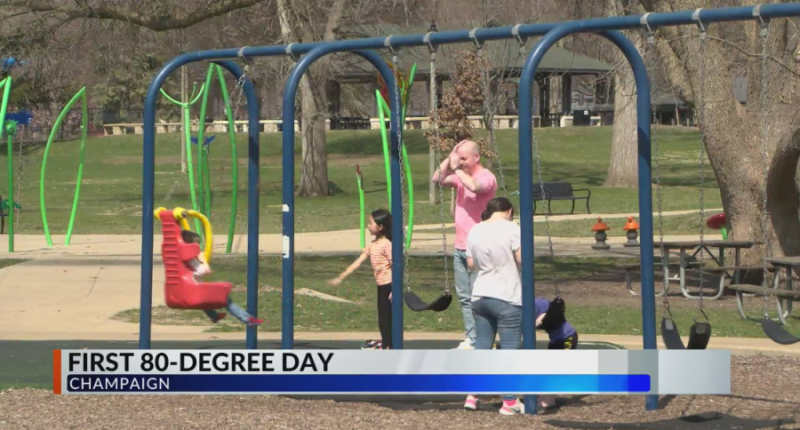Locals, visitors of Champaign enjoy first 80-degree day