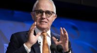 Former Prime Minister Malcolm Turnbull during an address to the National Press Club of Australia, in Canberra on Wednesday 8 November 2023. fedpol Photo: Alex Ellinghausen