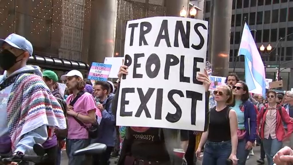 'March for Trans Equality' held downtown Chicago, supports members of LGBTQ+ community ahead of Transgender Day of Visibility