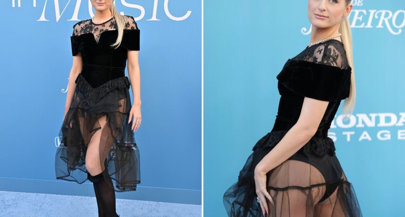 Meghan Trainor shows off toned bum in see-through skirt at Billboard Women in Music Awards