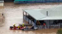More than 100 homes have now been inundated and dozens of locals airlifted to safety as the flood emergency escalates in western Queensland.
