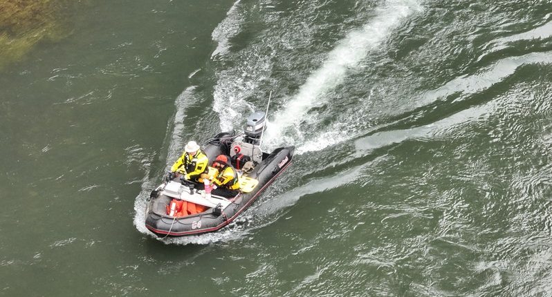 Lincoln County searchers on the Siletz River looking for 2-year-old Dane Paulsen, March 4, 2025 (Lincoln County Sheriff's Office)