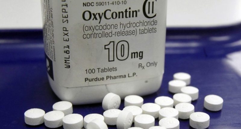 OxyContin pills arranged for a photo at a pharmacy, Feb. 19, 2013 in Montpelier, Vt. (AP Photo/Toby Talbot, File)