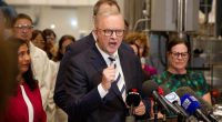 Anthony Albanese at a presser