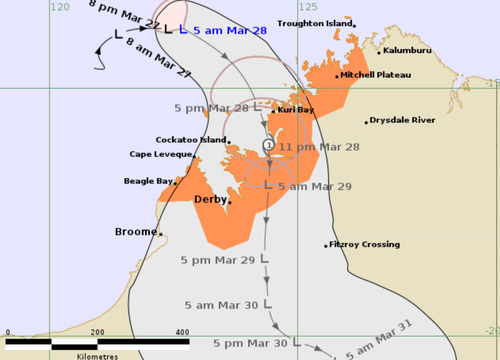 T﻿he Bureau of Meteorology has issued a warning that a tropical cyclone could hit northern Western Australia tonight.