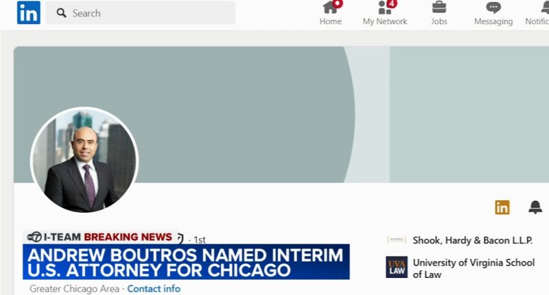 President Donald Trump administration names Andrew Boutros as interim US attorney for Northern District of Illinois: I-Team