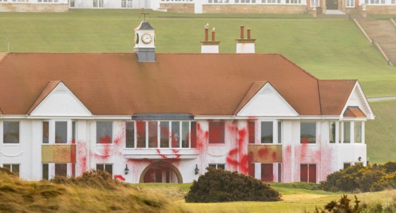 Pro-Palestinian activists vandalize Trump golf course in Scotland