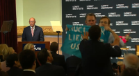 Dutton interrupted by protesters