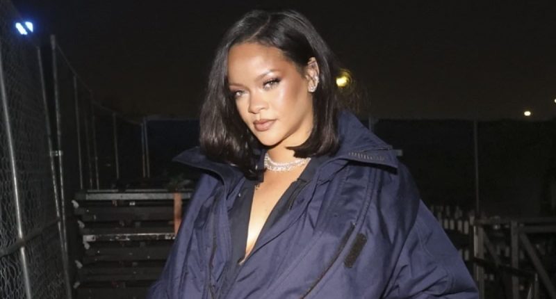 Rihanna bares her butt in sheer look while watching A$AP Rocky perform