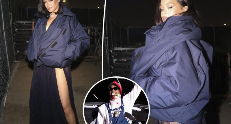 Rihanna dares to bare in see-through lace skirt while supporting A$AP Rocky at Rolling Loud in LA