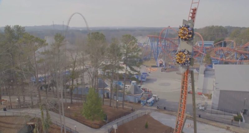 Six Flags Over Georgia debuts latest roller coaster, "Georgia Gold Rusher"