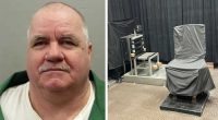 This Feb. 6, 2014, photo (left) provided by the South Carolina Department of Corrections shows Brad Sigmon. The photo on the right shows the state's death chamber in Columbia, S.C., including the electric chair, right, and a firing squad chair, left.