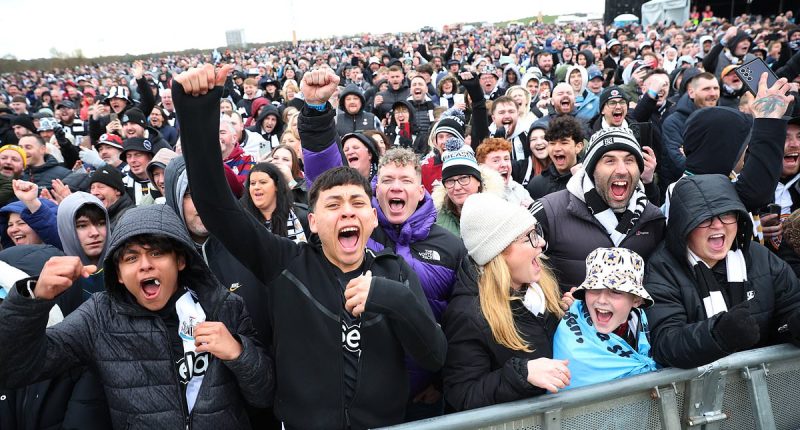 Thousands of Newcastle supporters turn out to celebrate historic Carabao Cup win in style as Toon Army line the streets ahead of open-top bus parade