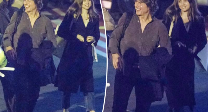 Tom Cruise, 62, and Ana de Armas, 36, touch down in London together after helicopter ride
