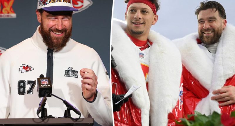 Travis Kelce gets cheeky with fans as he reunites with Patrick Mahomes for offseason golf outing