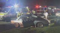 The driver, allegedly drunk and doing burnouts before the collision, ﻿crashed on a notoriously dangerous street in Bankstown.