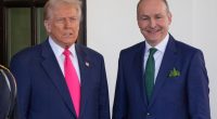 President Donald Trump and Ireland's Prime Minister Michael Martin at the White House.