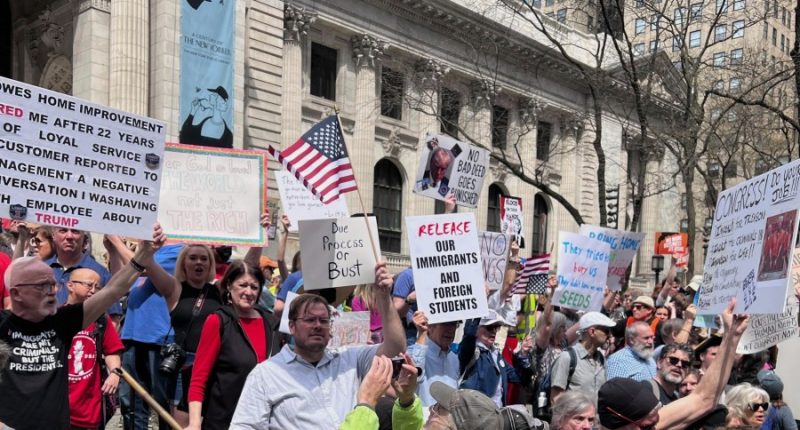 Anti-Trump protesters turn out to rallies in New York, Washington and other cities across country