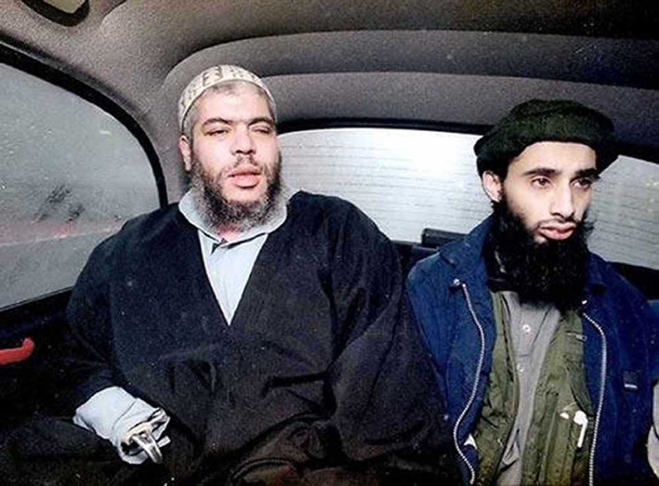 Abu Hamza al-Masri and Haroon Aswat in a car.