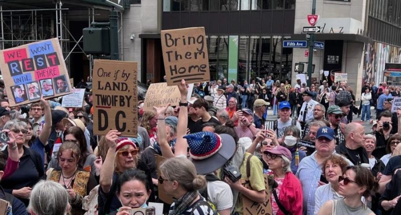 Anti-Trump demonstrators rally across the US