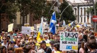 Protest in Canary Islands against mass tourism.
