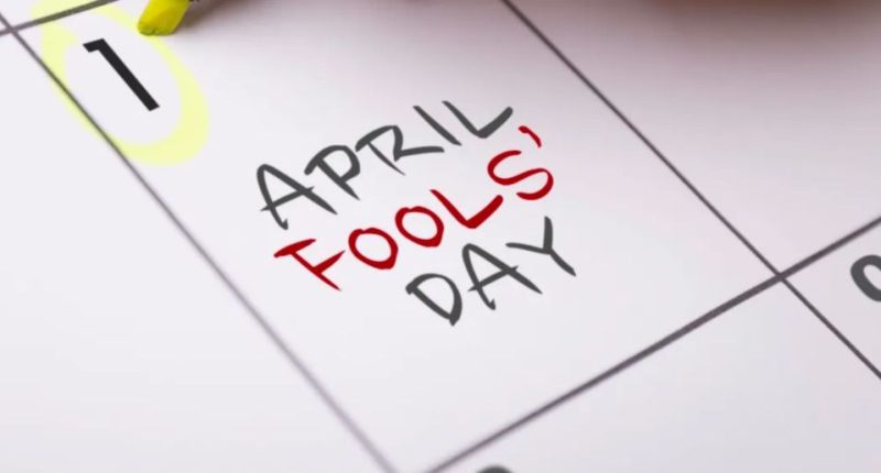 An image collage containing 1 images, Image 1 shows April Fools' Day marked on a calendar