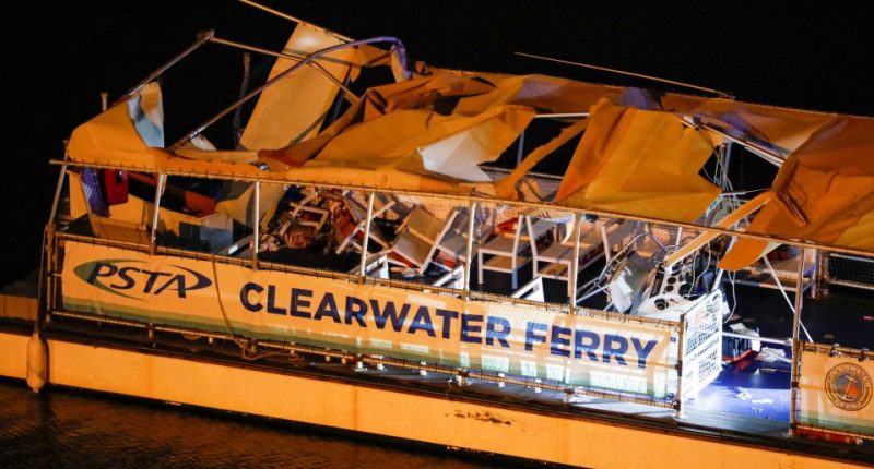 Damaged Clearwater Ferry after an accident.