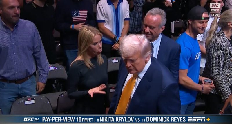 Brutal moment Donald Trump snubs RFK Jr's wife Cheryl Hines at UFC
