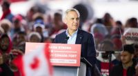 Mark Carney speaking at a campaign rally.