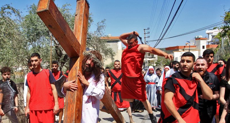 Christians NAILED to crosses in Good Friday crucifixion re-enactment