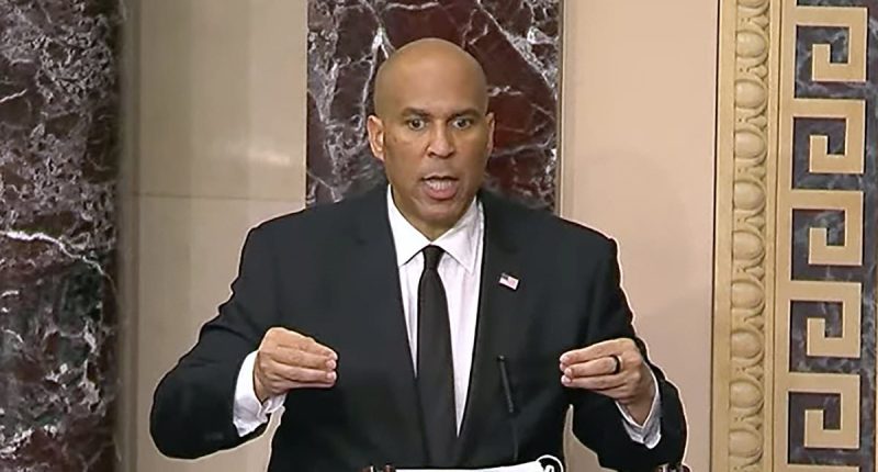 Cory Booker's 'bizarre' anti-Trump stunt hits 24 HOURS straight
