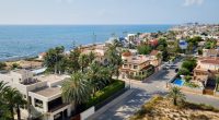 Aerial view of a residential district on the Mediterranean coast.