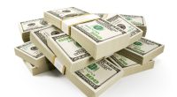 Illustration of stacks of $100 bills.