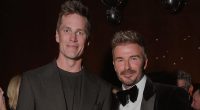 David Beckham poses with Tom Brady and Lionel Messi at birthday party