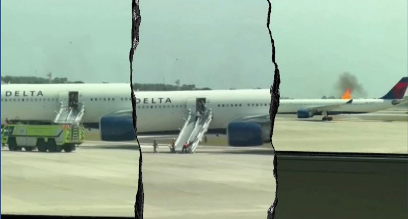 Delta passengers in Orlando evacuate plane due to engine fire