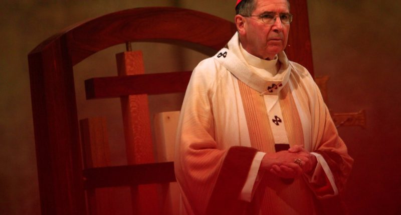 Cardinal Roger Mahony leading Christmas mass.