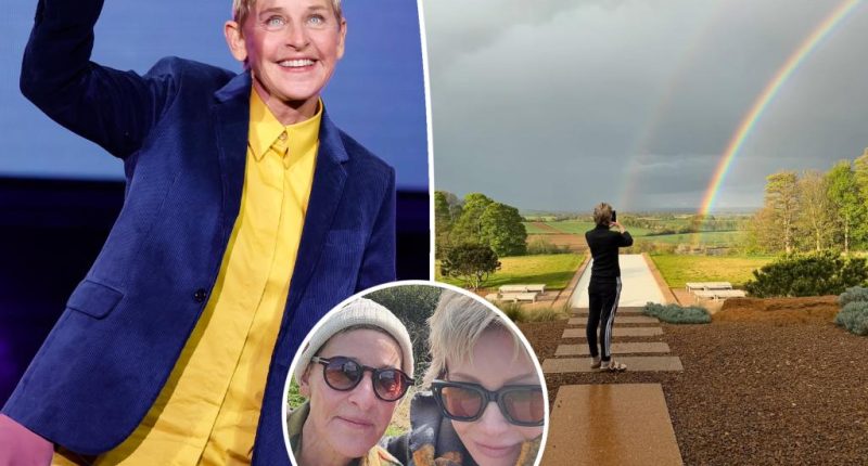 Ellen DeGeneres shares double rainbow pic from her new Cotswolds home after ditching the US for England