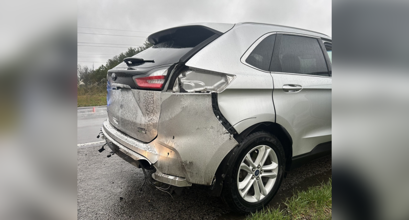 Family says vehicle hit by lightning on highway sounded 'like a gunshot'