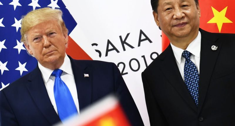 Donald Trump and Xi Jinping at a bilateral meeting.