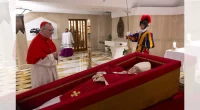 First photos released of Pope Francis in his casket; funeral set for Saturday
