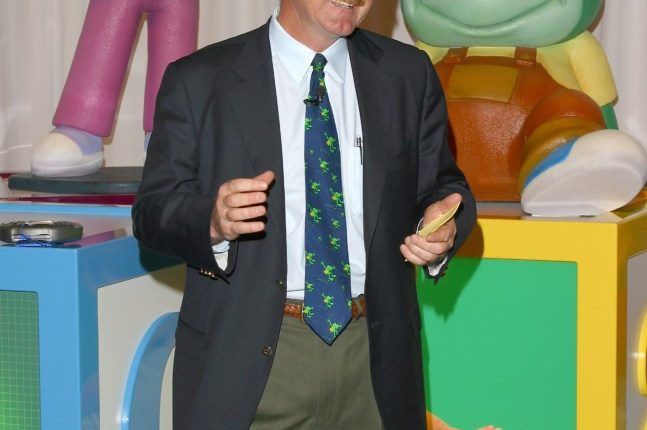 Leapfrog CEO Mike Wood at a Leapster toy launch event.