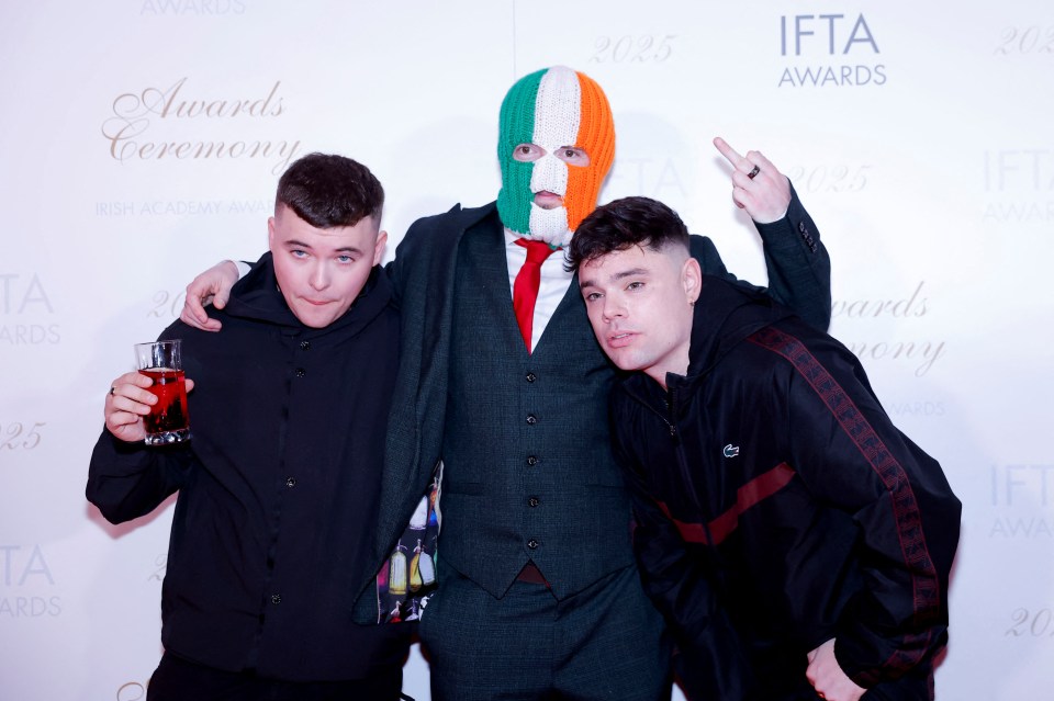 Kneecap members at the IFTA Awards.